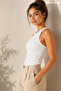 Halter Neck Ribbed Fit Women's Tank Top – Flexible Basic Summer Top - 2