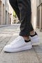 Urban Comfort Series: White Leather Men's Minimalist Sneakers - 2