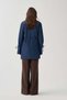 Blue-Sleeve Denim Shirt with Gathered Detail - 3