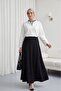 V-Neck Double Layer 2-Thread Combed Cotton Blouse -White - 2