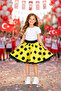Girl's Yellow Polka Dot Skirt with Black Detail – Ages 5-13 - 2