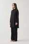 Black-Laser Cut Detailed Linen Shirt - 4