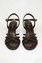 Kelly Thin Cross-Strapped Goblet Women's Heeled Sandals - Brown Wrinkled - 2