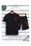 T-Shirt Shorts - T-Shirt with Shorts, Printed Crew Neck Top and Bottom Set