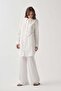 White-Laser Cut Detailed Linen Shirt - 2