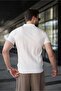 White Slim Fit Polo Collar Knitwear Men's T-Shirt E7491 - 4