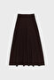 Bitter Brown A-Line Midi Skirt - 4