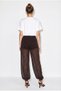 Women's Bitter Brown Shorts Lined Elastic Waist Polka Dot Chiffon Shalwar 1026 60286208 - 5