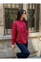 Red Striped Shirt with Scarf Detail - 3236 - 2