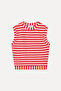 Women's Pink Fitted Striped Sleeveless Blouse - 3
