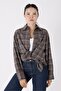 Women's Brown Plaid Lumberjack Shirt Regular Fit - 2