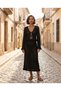 Summer Long Sleeve Tie-Front Double Set with Flounce Detail Skirt, Pareo - 3