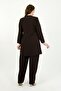 Women's Brown Sparkling Stone Embellished Elegant Double Plus Size Evening Dress Set - 4