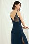 Women's Lace Low-Cut and Slit Nightgown 18687 - 7