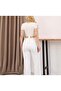 White Summer Muslin Trousers with Elastic Waist - 4