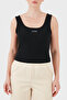 Ribbed Slim Fit Round Neck Top V6Gp05K2970 Top V6Gp05 K2970 Jblk