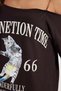 Women's Oversize Wide Cut 100% Cotton Chain Detailed Printed Brown T-Shirt Blouse - 6