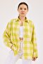 Women's Lemon Yellow Plaid Shirt Regular Fit - 2