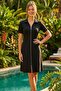 Women's Short Sleeve Double Zipper Mini Modal Dress - 6