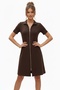 Women's Short Sleeve Double Zipper Mini Modal Dress - 6
