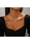 Long Gold Necklace for Women,14k Gold Color Plated - Simple Adjustable Jewelry Gift Trendy - 2