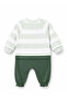 Striped Cotton Jumpsuit with Baby Teddy Bear Figure - 2