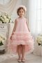 Beaded Collar Asymmetrical Layered Tulle Girls Party Dress & Bandana – 2 Piece Set 3–4-5-6-7 Years 36423Pr