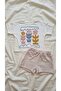 Punch Embroidered T-Shirt Checkered Shorts Girls' Two-Piece Set - 3