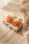 Women's Orange Tulle Detailed Gold Earrings - 2
