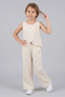 Girl's Muslin Fabric Heart Embroidered Comfortable Fit Two-Piece Set