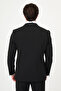 Straight Slim Fit Removable Velvet Collar Men's Groom Suit Black - 45453.26Y - 5