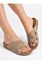 Mink Three-Striped Cross-Leather Orthopedic Daily Slippers