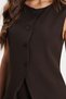 Women's Standard Fit Regular Cut Crew Neck Lycra Brown Sleeveless Vest Mini Skirt Set - 5