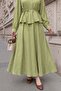 Lace-Up Shirt and Skirt Pistachio Green Set - 2