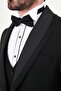 Straight Slim Fit Removable Shawl Collar Men's Groom Suit Black - 45455.26Y - 2