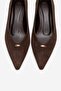 Versay Brown Suede Pointed Toe Women's Low Heel Shoes - 2