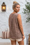 Mink Fur Collar Sleeveless Buttoned Casual Linen Look Loose Woven Blouse 69 56 - 5
