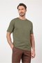Khaki Crew Neck Short Sleeve Pocketless Slim Fit Cotton T-Shirt 1011260166 - 5