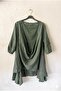 Khaki Round Neck 3/4 Sleeve Double Set Casual Cotton Loose Woven Blouse 80 63 - 7