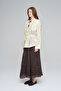 Women's V-Neck Padded and Waist-Tied Flowy Jacket - 4