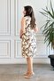 Sleeveless Floral Patterned Linen Dress - 7