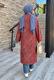 Shawl Pattern Buttoned Kimono Y0127 - Bordo - 4