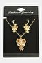 Gldisptm Owl Zircon Stone (43750) Set Necklace-Black