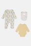Baby Toddlers Girl 3 Pieces Graphic Print Long Sleeve Rompers With Bib Set, Multicolor - 2