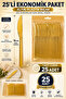 25-Pack Gold Plastic Knives 18 cm Hard Disposable - 5