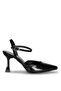 T0128 Mg Black Heeled Women's Shoes - 2