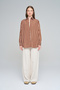 Women's Striped Brown Modern Oversize Shirt - 3