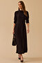 Women's Bow Detailed Long Dress 1041 Black