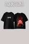 Itachi Uchiha Design Back Printed Cotton Black Oversize T-Shirt