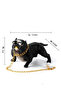 Pitbull Figurine Dog Glovebox Interior Car Ornament Black - 4